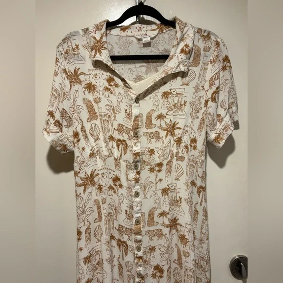 O'Neill Cream and Brown Patterned Dress - Picture 2 of 9